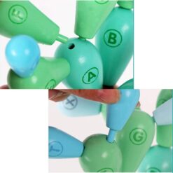 Cactus, Joc din lemn de constructie si echilibru, 3 ani, Pastel