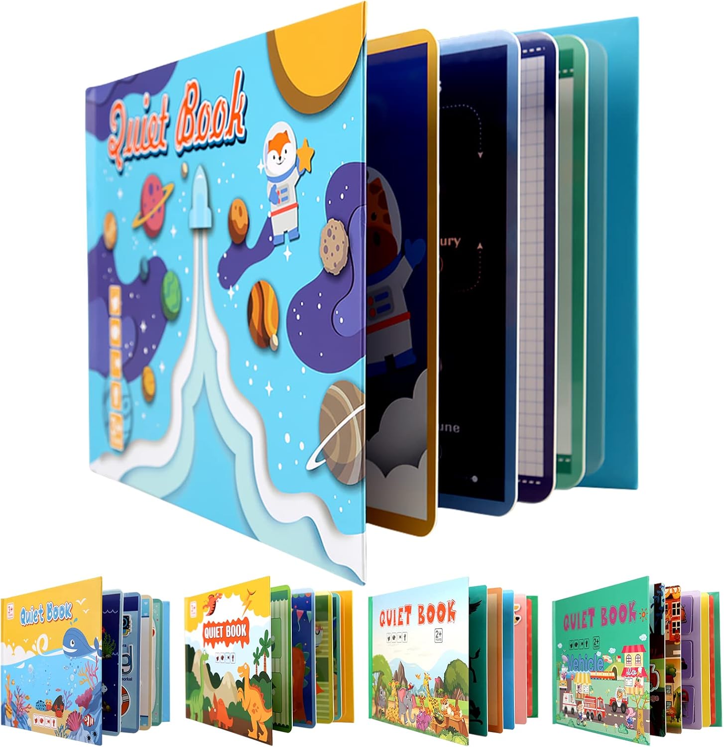 Carte cu stickere reutilizabile, Cosmos, 2 ani+