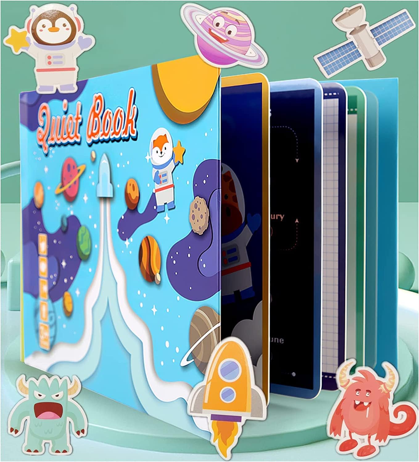 Carte cu stickere reutilizabile, Cosmos, 2 ani+