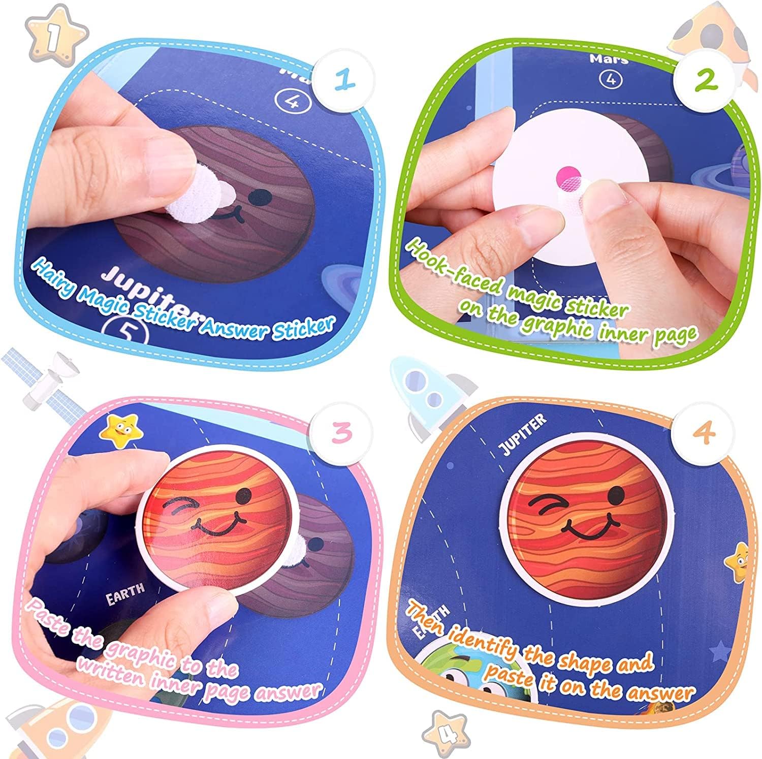 Carte cu stickere reutilizabile, Cosmos, 2 ani+