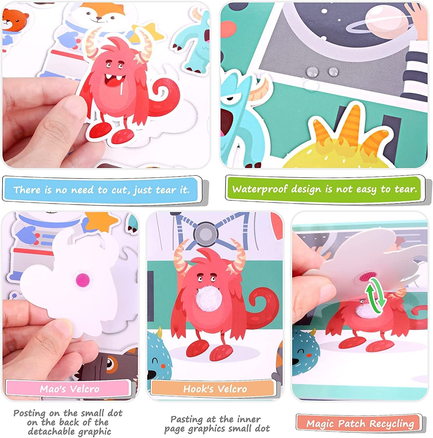 Carte cu stickere reutilizabile, Cosmos, 2 ani+