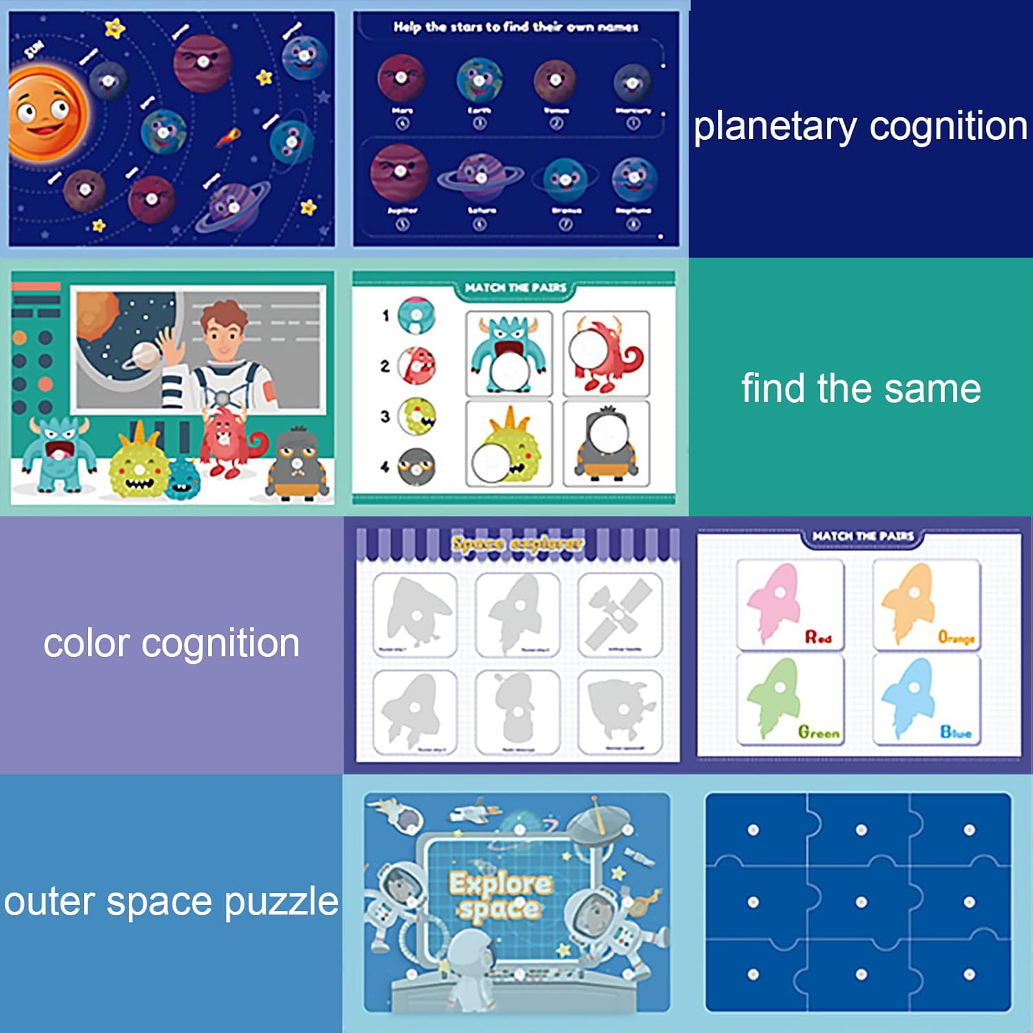 Carte cu stickere reutilizabile, Cosmos, 2 ani+