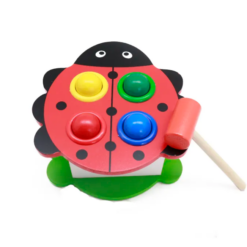 Cutia permanentei Montessori, cu bile si ciocanel