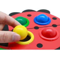 Cutia permanentei Montessori, cu bile si ciocanel