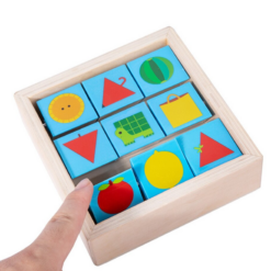 Joc de logica si asociere, cuburi rotative, 3 ani+