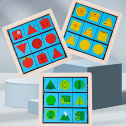 Joc de logica si asociere, cuburi rotative, 3 ani+