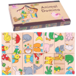 Joc de masa, Domino cu Animale si puzzle, 3 ani