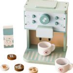 Joc de rol - Aparat de cafea si cana din lemn pentru copii, 3 ani