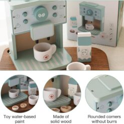 Joc de rol - Aparat de cafea si cana din lemn pentru copii, 3 ani