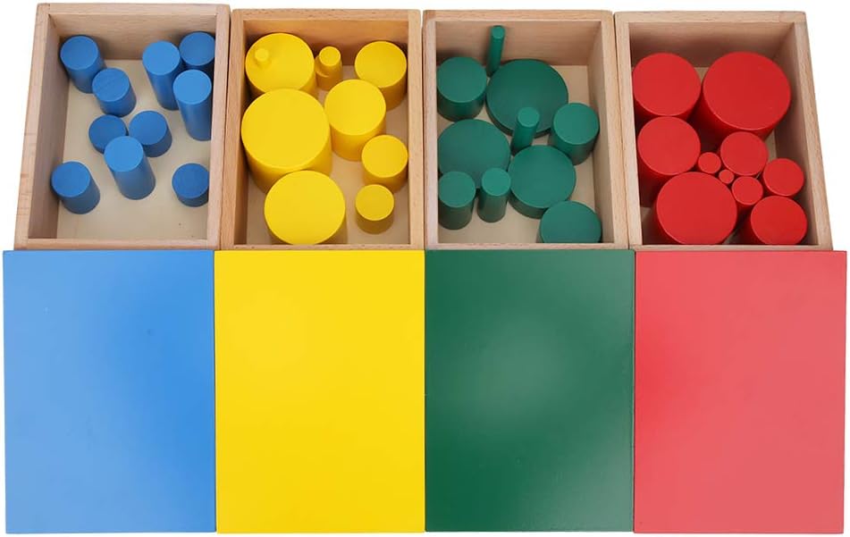 Joc de tip Montessori din lemn, Seturi de cilindri în serii de variație