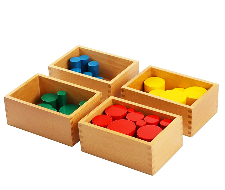 Joc de tip Montessori din lemn, Seturi de cilindri în serii de variație