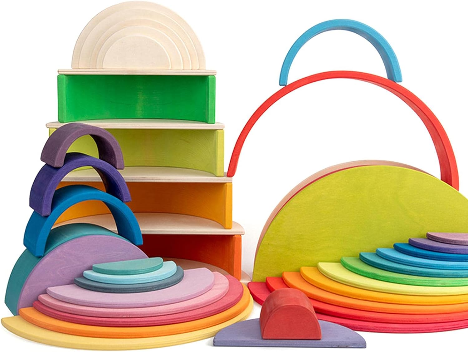 Joc educativ de tip Montessori, Curcubeu, 11 piese