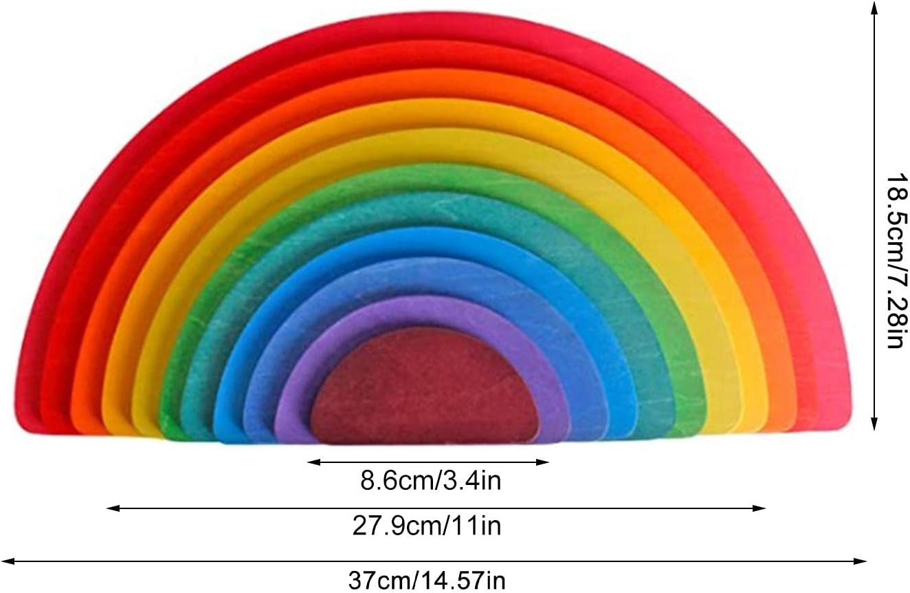 Joc educativ de tip Montessori, Curcubeu, 11 piese