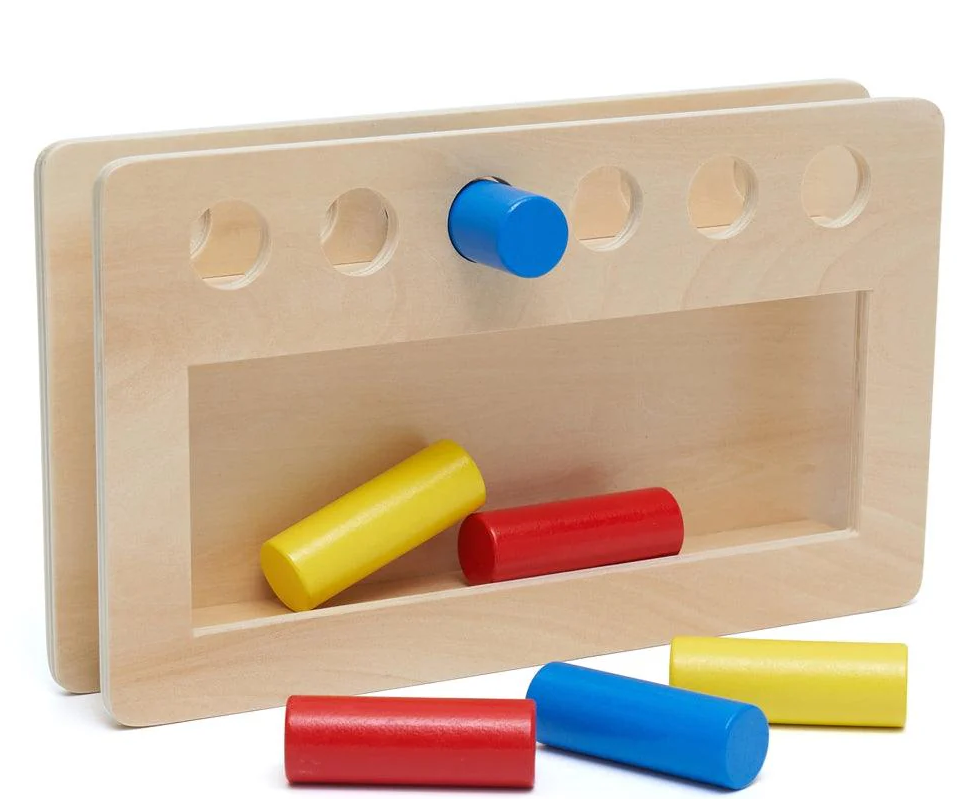 Joc educativ de tip Montessori, Tava cu pioni