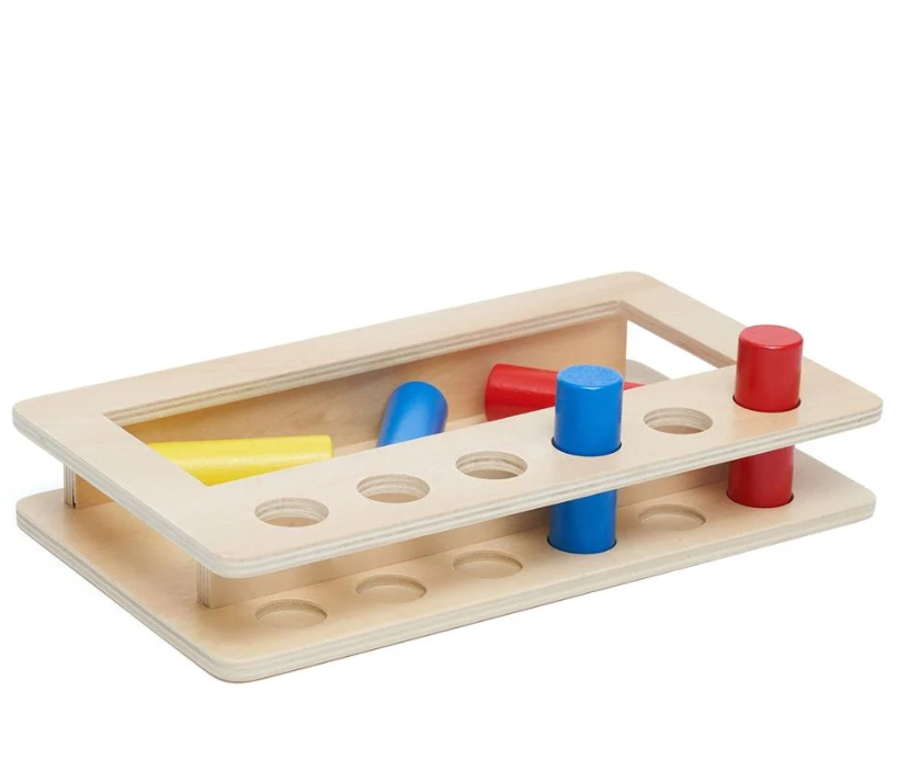 Joc educativ de tip Montessori, Tava cu pioni