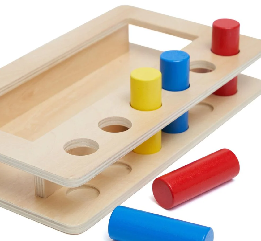 Joc educativ de tip Montessori, Tava cu pioni