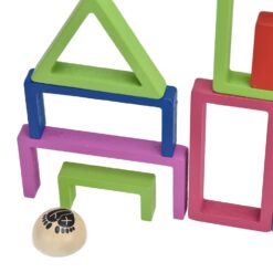 Joc educativ de tip Montessori,Cuburi constructie Curcubeu, 29 piese