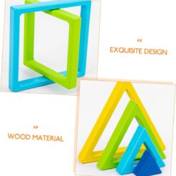 Joc educativ de tip Montessori,Cuburi constructie Curcubeu, 29 piese