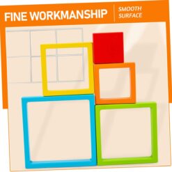 Joc educativ de tip Montessori,Cuburi constructie Curcubeu, 29 piese