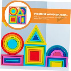 Joc educativ de tip Montessori,Cuburi constructie Curcubeu, 29 piese