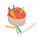 Joc magnetic de pescuit din lemn - Mar si viermisori, 3 ani