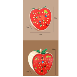 Joc magnetic de pescuit din lemn - Mar si viermisori, 3 ani
