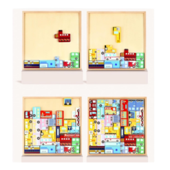 Jocul educativ 3D tip Tetris cu mijloace de transport, 30 cm 08