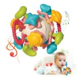 Jucarie dentitie bebelusi din silicon, Minge senzoriala, 6 luni+