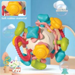 Jucarie dentitie bebelusi din silicon,Minge senzoriala, 0 luni+