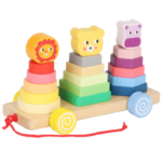 Jucarie educativa din lemn, 3 turnuri de stivuire, 3 ani