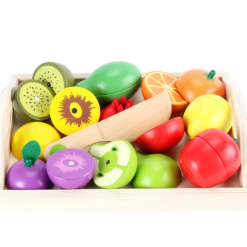 Ladita cu 9 fructe de feliat din lemn, cu magnet, 3 ani