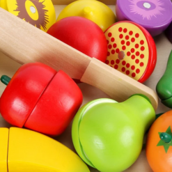 Ladita cu 9 fructe de feliat din lemn, cu magnet, 3 ani