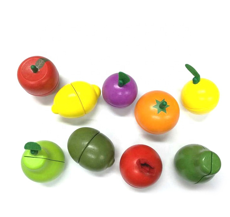 Ladita cu 9 fructe de feliat din lemn, cu magnet, 3 ani