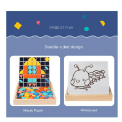 Puzzle educativ, tablita de desenat si joc mozaic, 3 ani+01