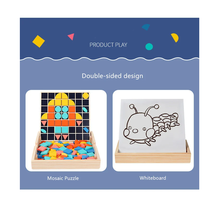 Puzzle educativ, tablita de desenat si joc mozaic, 3 ani+01