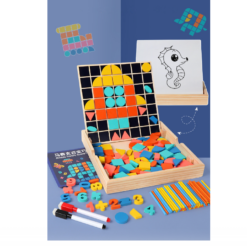 Puzzle educativ, tablita de desenat si joc mozaic, 3 ani+01