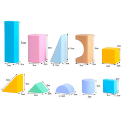 Set educativ de 57 cuburi din lemn, 3 ani