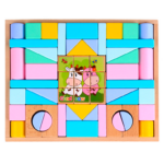 Set educativ de 57 cuburi din lemn, 3 ani