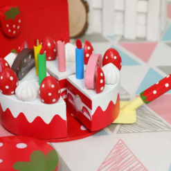 Set serviciu de ceai si tort de feliat din lemn, 3 ani