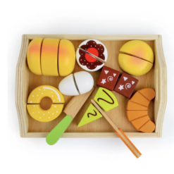 Tavita cu alimente, de feliat din lemn, 3 ani