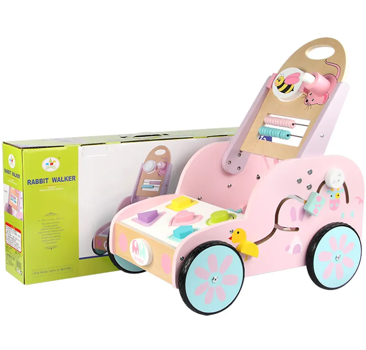 Antepremergator din lemn, 12 luni+, roz 01