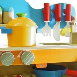 Bucatarie din lemn cu 8 ustensile, pentru copii, 3 ani