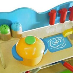 Bucatarie din lemn cu 8 ustensile, pentru copii, 3 ani