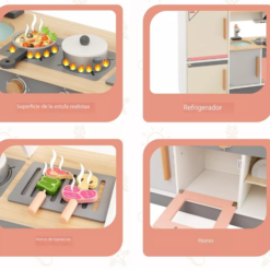 Bucatarie din lemn cu ustensile, pentru copii 65 cm, 3 ani 07