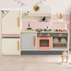 Bucatarie din lemn cu ustensile, pentru copii 65 cm, 3 ani 07