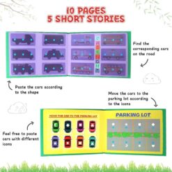 Carte cu stickere reutilizabile, Mijloace de transport, 3 ani+