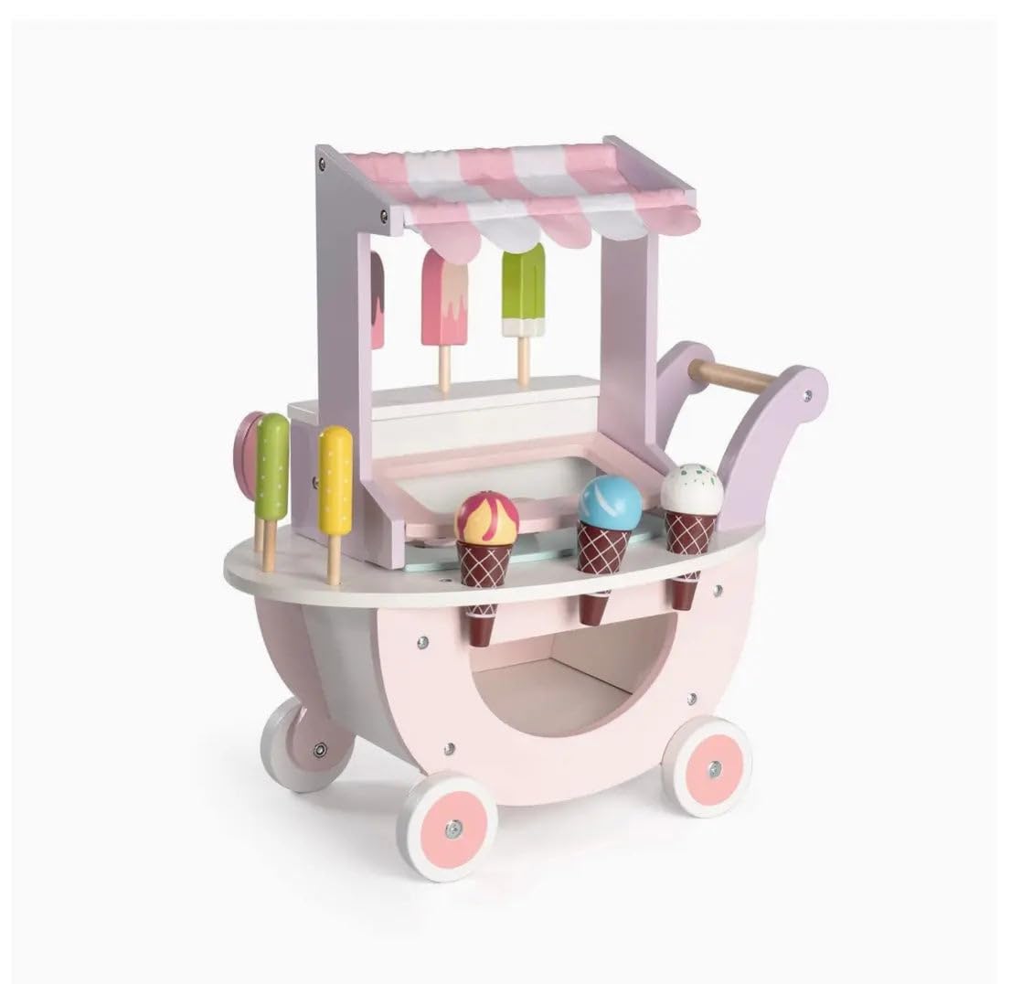 Carucior din lemn, Stand de inghetata, 3 ani