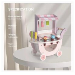 Carucior din lemn, Stand de inghetata, 3 ani