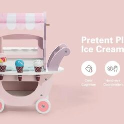 Carucior din lemn, Stand de inghetata, 3 ani