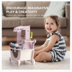 Carucior din lemn, Stand de inghetata, 3 ani